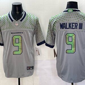 Mens Youth Kenneth Walker III Gray Stitched Jersey